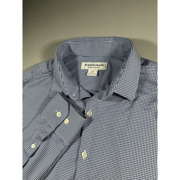 Mizzen+Main Other - Mizzen+Main Mens Medium Blue Gingham Check Performance Dress Shirt Classic‎